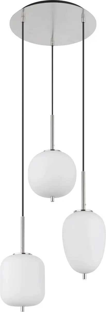 Globo Blacky I Hanglamp - 3x Ø46cm - Wit - E14