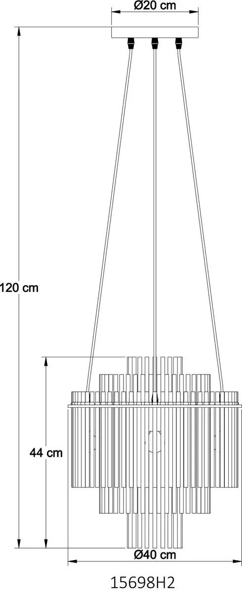Globo Gorley Hanglamp - 5x E14 - Ø40cm - Zwart