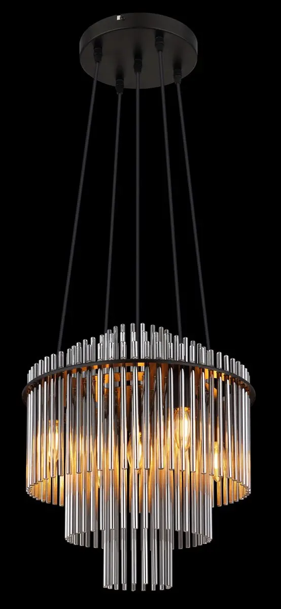 Globo Gorley Hanglamp - 5x E14 - Ø40cm - Zwart
