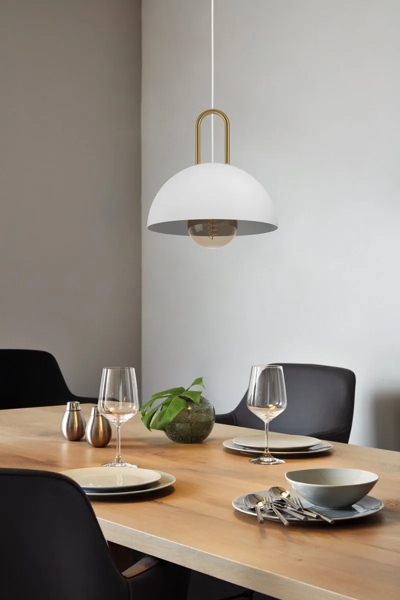 Eglo Calmanera Hanglamp E27 - Ø32,5cm - Wit/Geelkoper