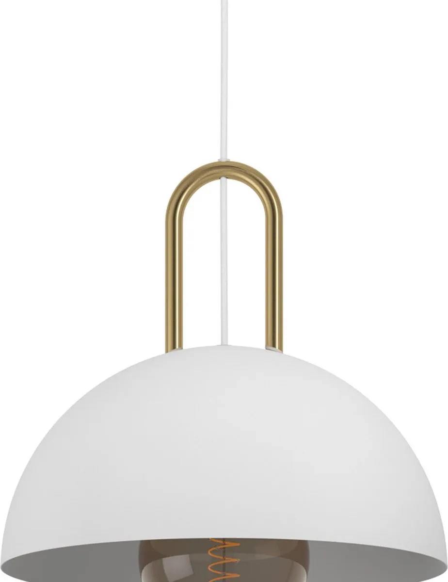 Eglo Calmanera Hanglamp E27 - Ø32,5cm - Wit/Geelkoper