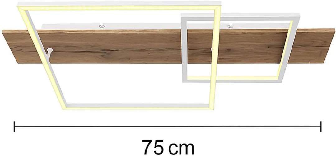 Globo Plafondlamp Hout LED 24W 1500lm Warm Wit - 75x40x10cm