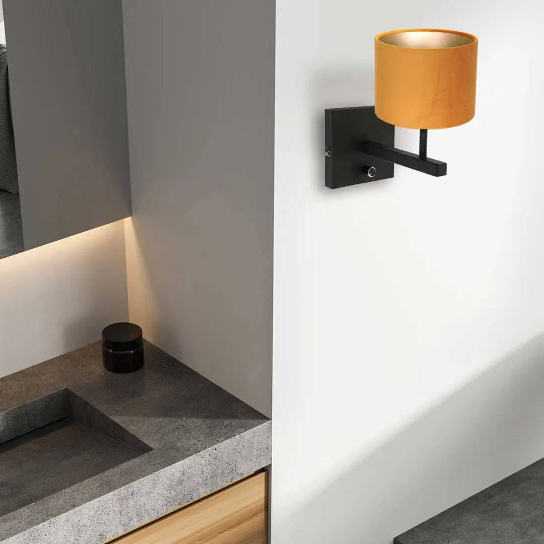 Steinhauer Wandlamp 8176ZW - Goud - Metaal/Textiel - 1 Lichtpunt