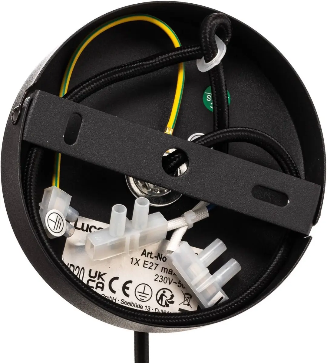 Lucande Hanglamp 1 Licht E27 - Zwart