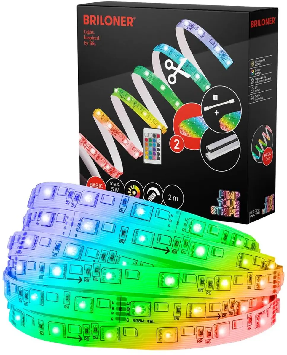 Briloner LED Strip Startersset RGBW 2m - Wit