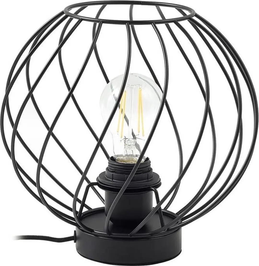 Lindby Tafellamp Metaal/Stof 23cm E27 - Zwart