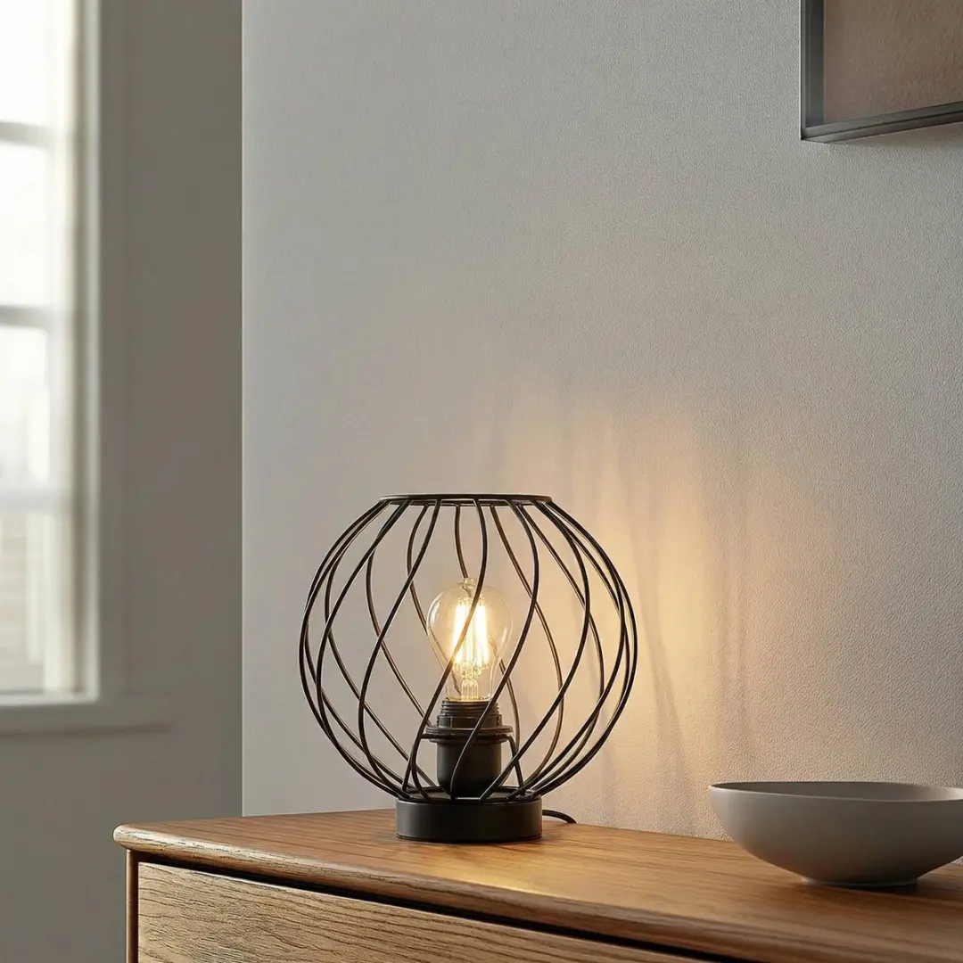 Lindby Tafellamp Metaal/Stof 23cm E27 - Zwart