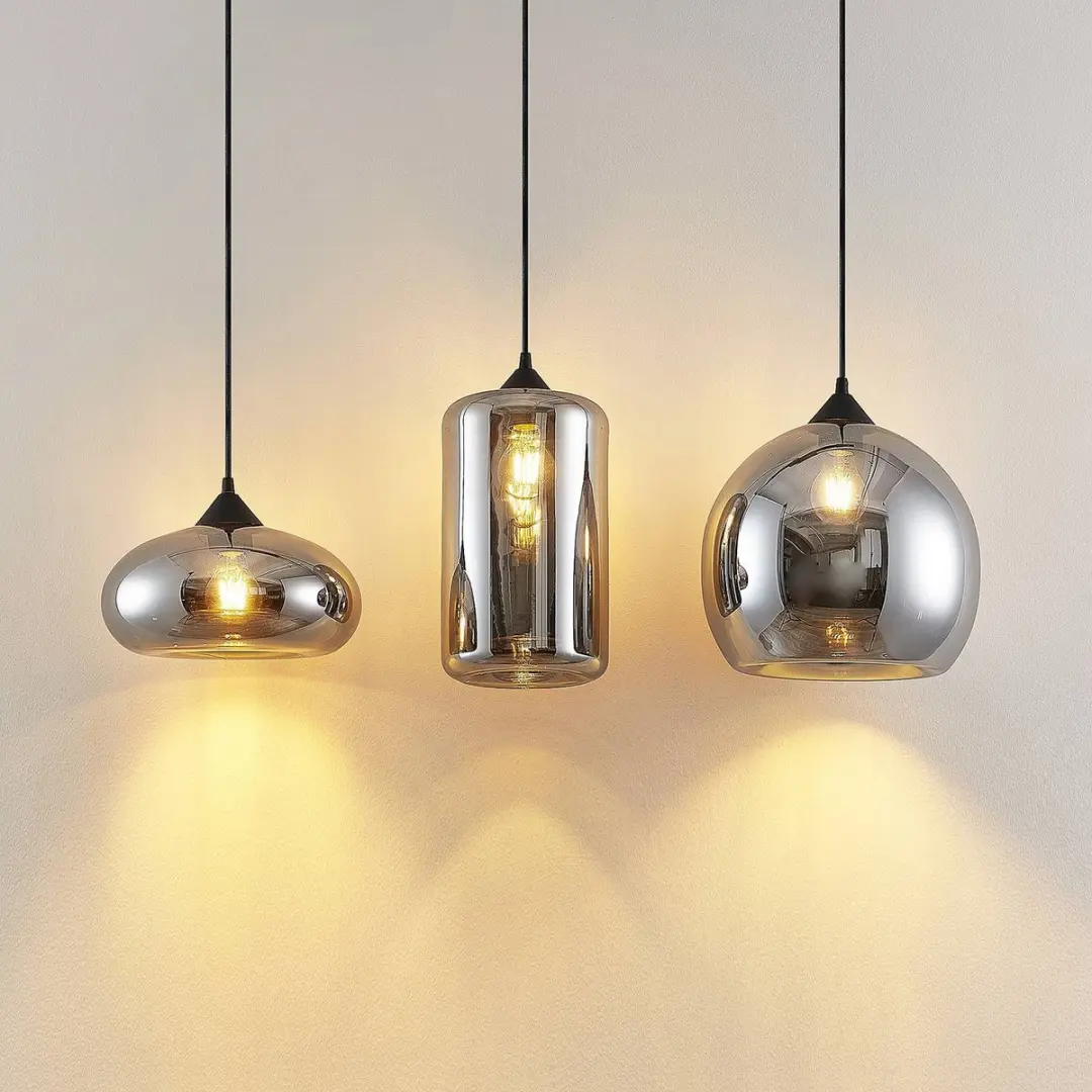 Lindby Hanglamp 3-Lichts Glas Staal