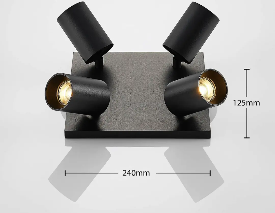 ARCCHIO Buitenspot 4-lichts Aluminium GU10 - Zwart