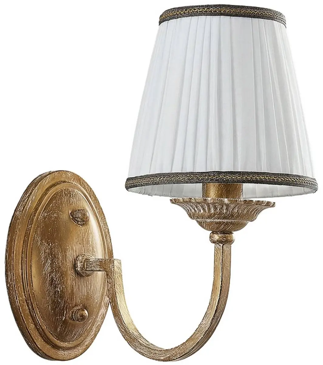 Lindby Wandlamp Textiel Metaal E14 40W - Crème Antiek Messing