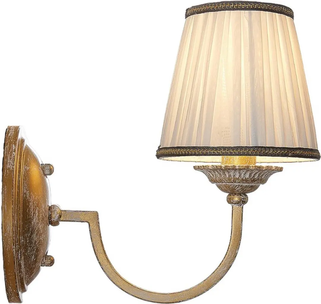 Lindby Wandlamp Textiel Metaal E14 40W - Crème Antiek Messing