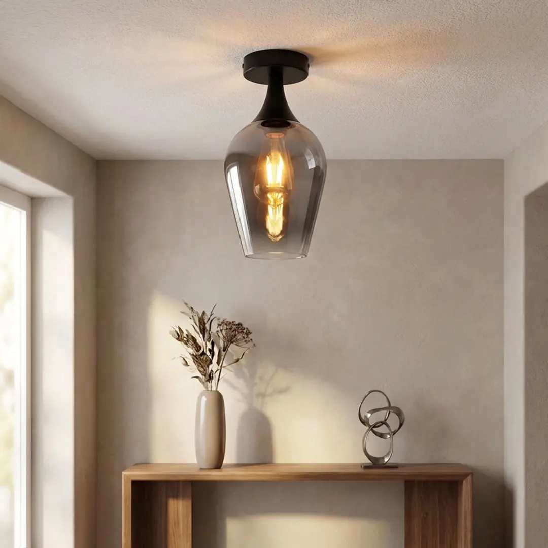 Globo Lavus Plafondlamp Ø15cm E27 - 1 Lichtpunt - Chroom
