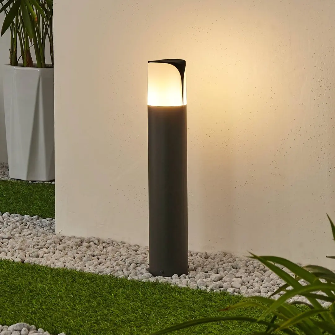 Lucande Sokkellamp E27 23W - Antraciet/Wit