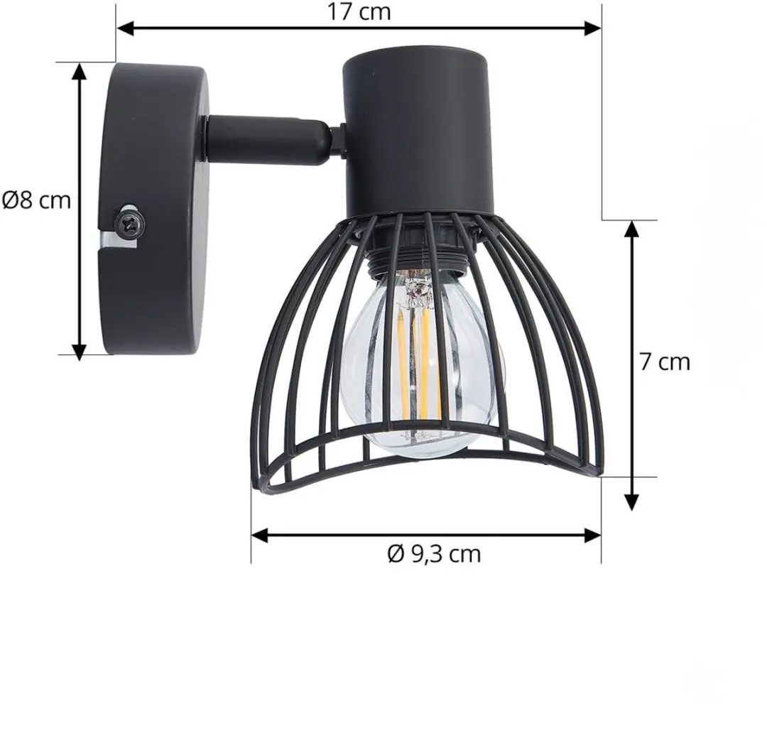 Lindby Plafondlamp 1 Licht E14 - 17cm - Zwart