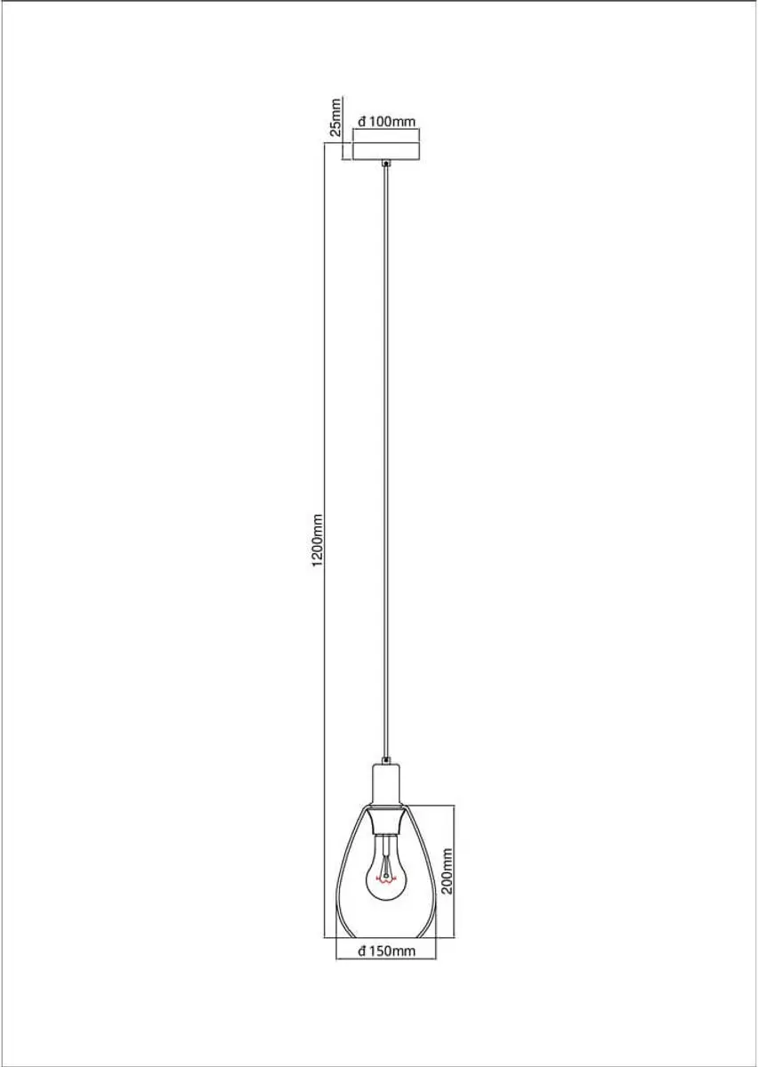Globo FANNI Hanglamp - Zwart - Ø15cm - E27