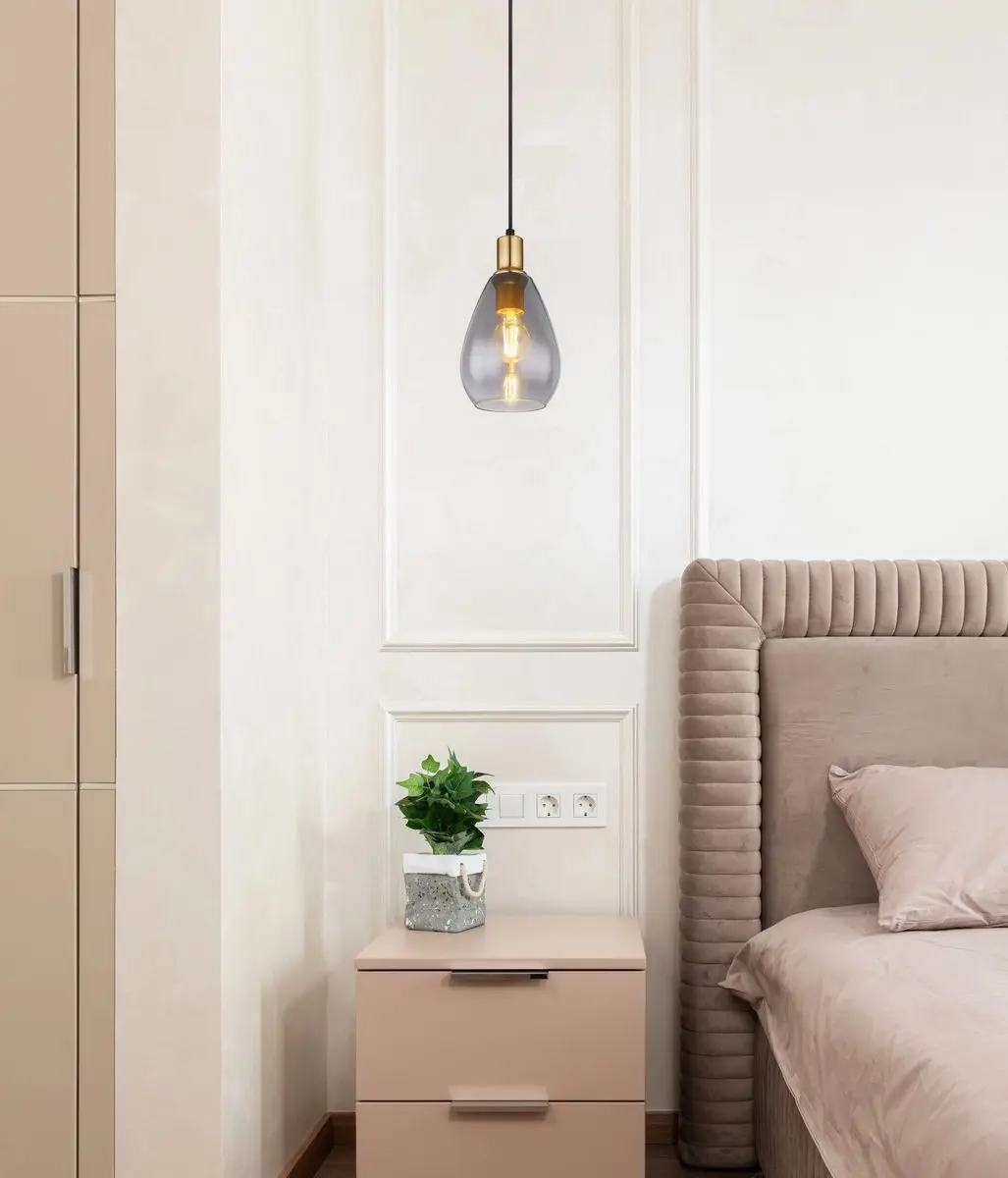 Globo FANNI Hanglamp - Zwart - Ø15cm - E27 - afbeelding 6 van 6