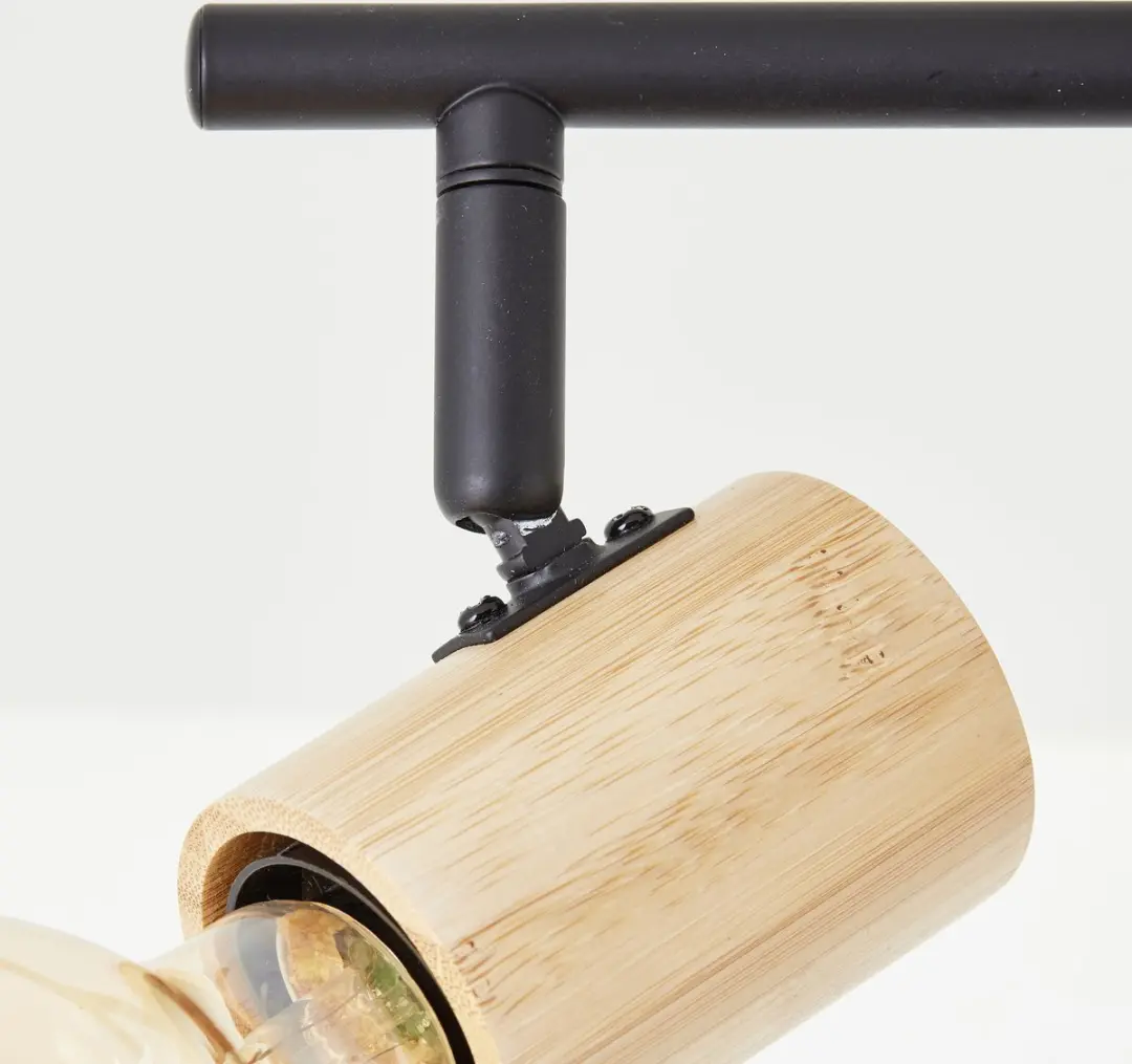 Brilliant Kerry Spotbuis 6-lichts - Zwart/Hout - 6x40W