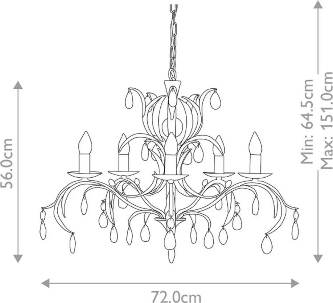 Elstead LED Kroonluchter 5xE14 60W - Bronze Patina
