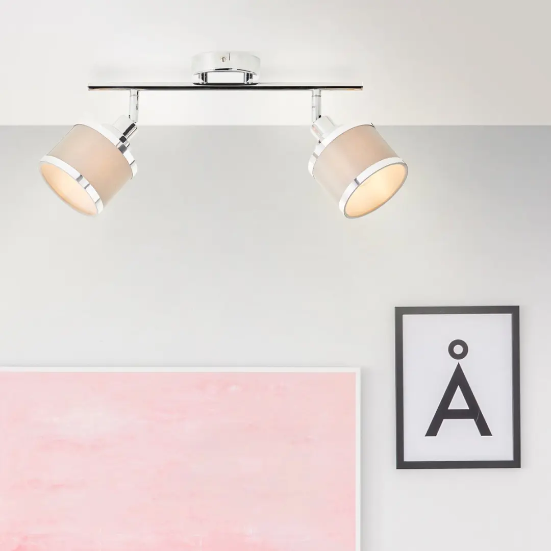 Brilliant Alexia Spotbuis 2x28W - Chroom/Grijs Metaalgrijs