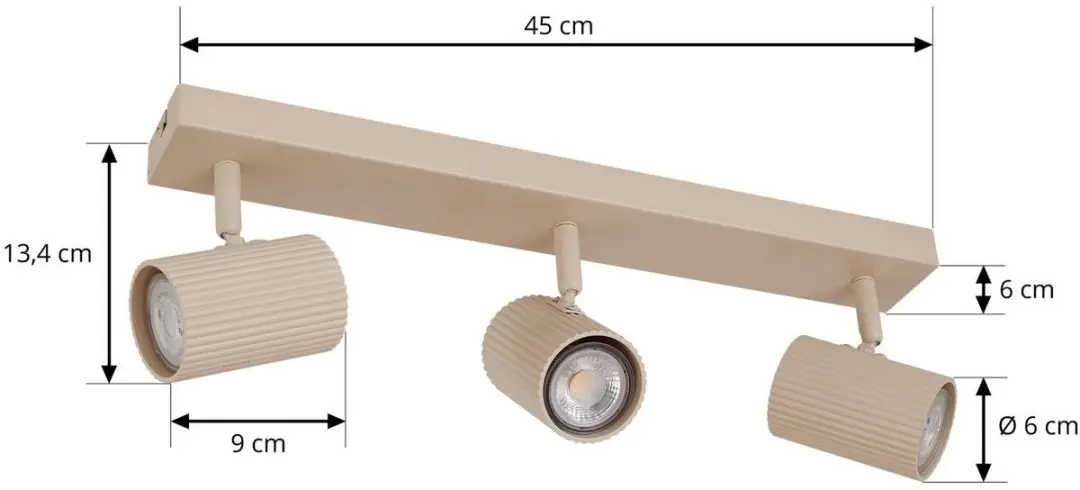 Lindby Buitenspot 3-lichts GU10 - 16cm - Beige