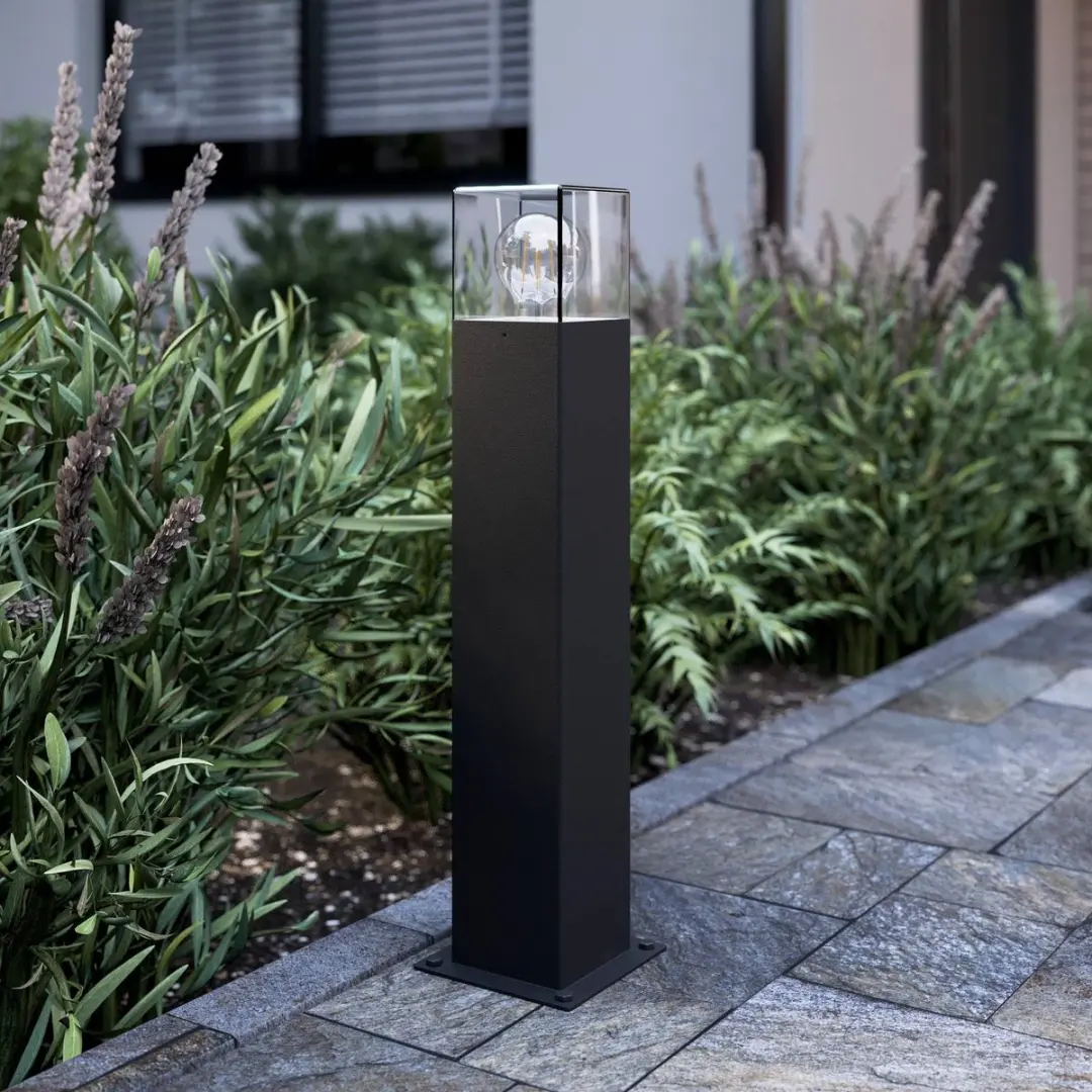 Lucande Sokkellamp Aluminium 1 Licht E27 - 13W - Antraciet
