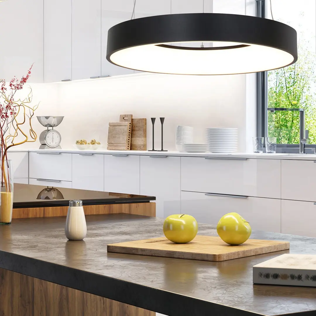 Steinhauer Hanglamp Ringlede 2695ZW - 48cm - Wit/Zwart - afbeelding 6 van 6