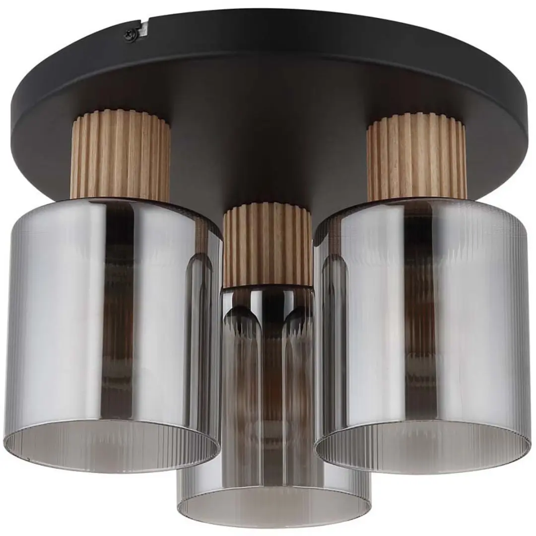 Globo ALEIDIS Plafondlamp - 3x E27 - Ø30cm - Zwart - afbeelding 6 van 6
