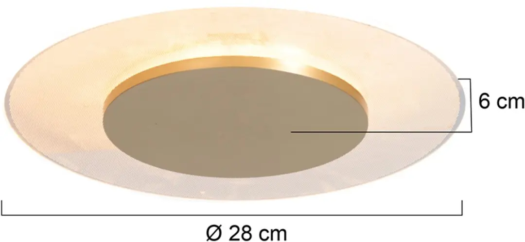 Steinhauer Lido Plafondlamp Goud Ø28cm - 1100 Lumen - afbeelding 6 van 6