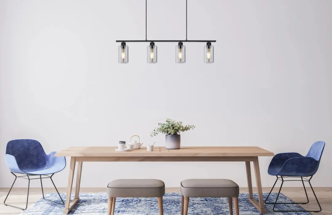 Globo Hadera Hanglamp - 4x E27 - Zwart