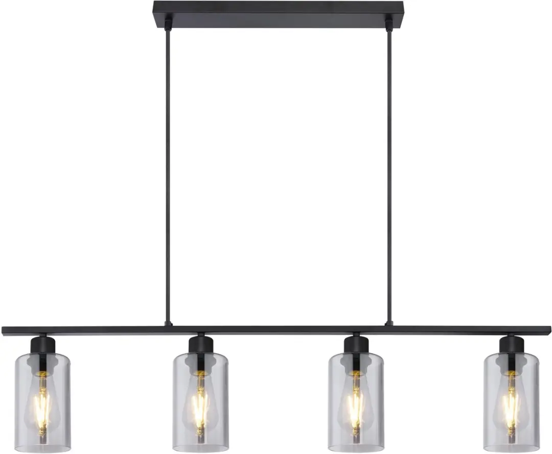 Globo Hadera Hanglamp - 4x E27 - Zwart