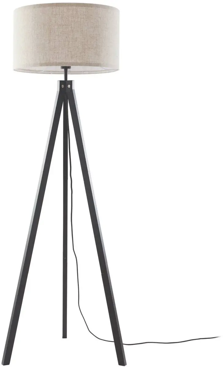 Lindby Driepoot Vloerlamp 1 Licht - 15W - Ø45cm - Zwart/Wit
