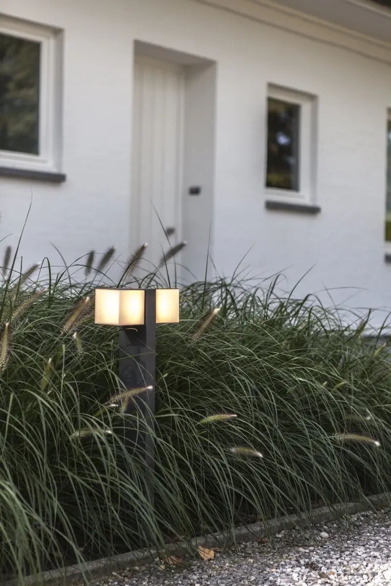 LUTEC Cuba LED Padverlichting 24.4W - 2 Stuks Donkergrijs - afbeelding 6 van 6