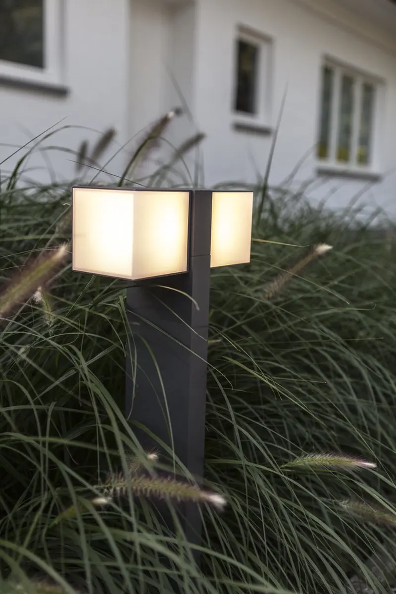 LUTEC Cuba LED Padverlichting 24.4W - 2 Stuks Donkergrijs