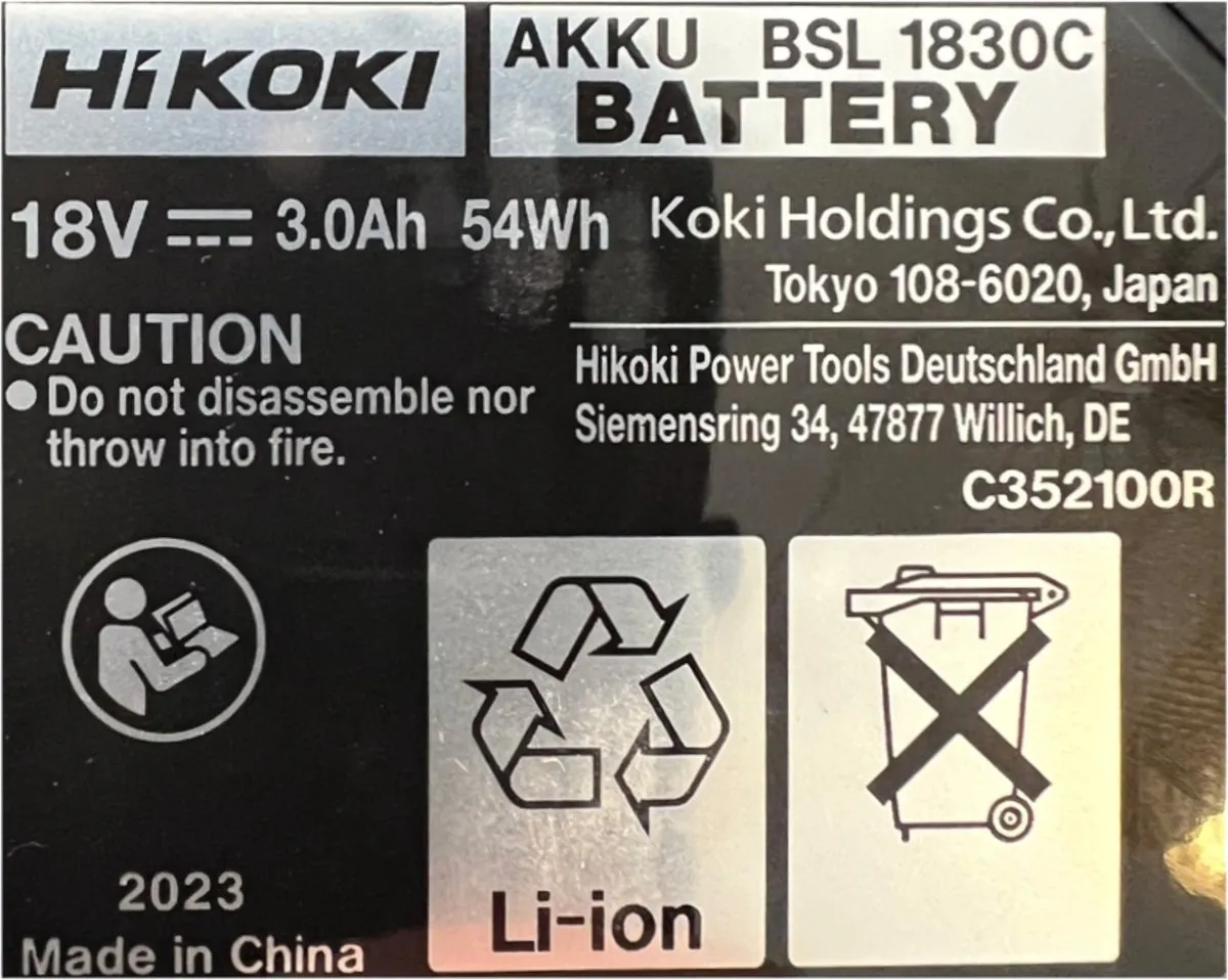 Hikoki 18V Li-Ion Accu 3.0Ah 339783