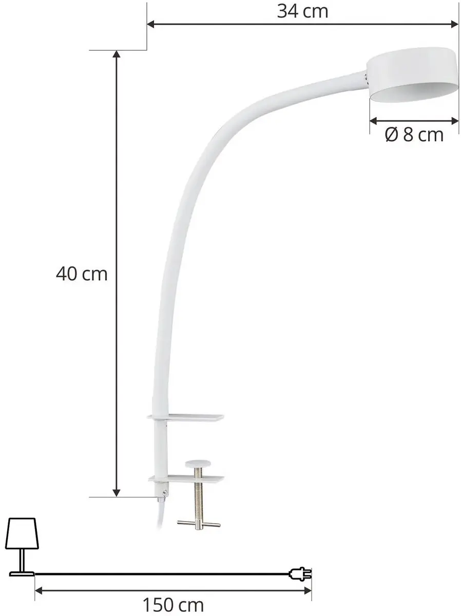Lindby Klemlamp 11W GX53 - 25cm - Wit mat
