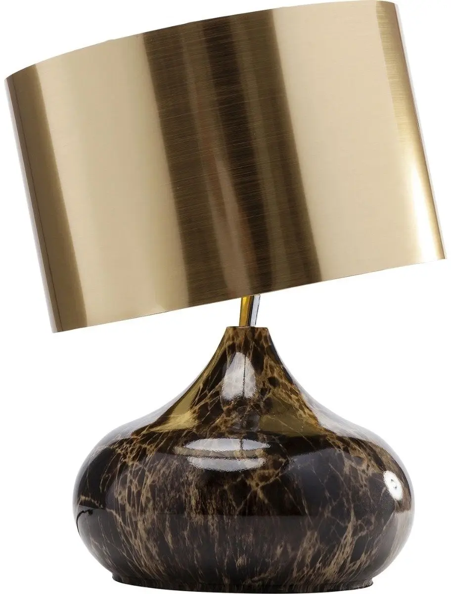 Kare Tafellamp Mamo Deluxe - Bruin/Goud