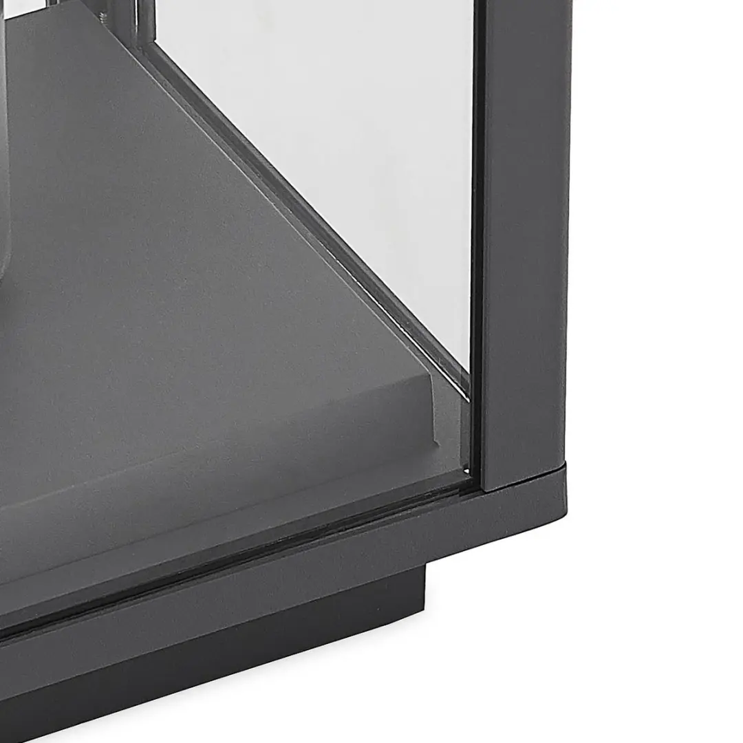 Lindby Sokkellamp Aluminium Glas 29cm E27 Antraciet