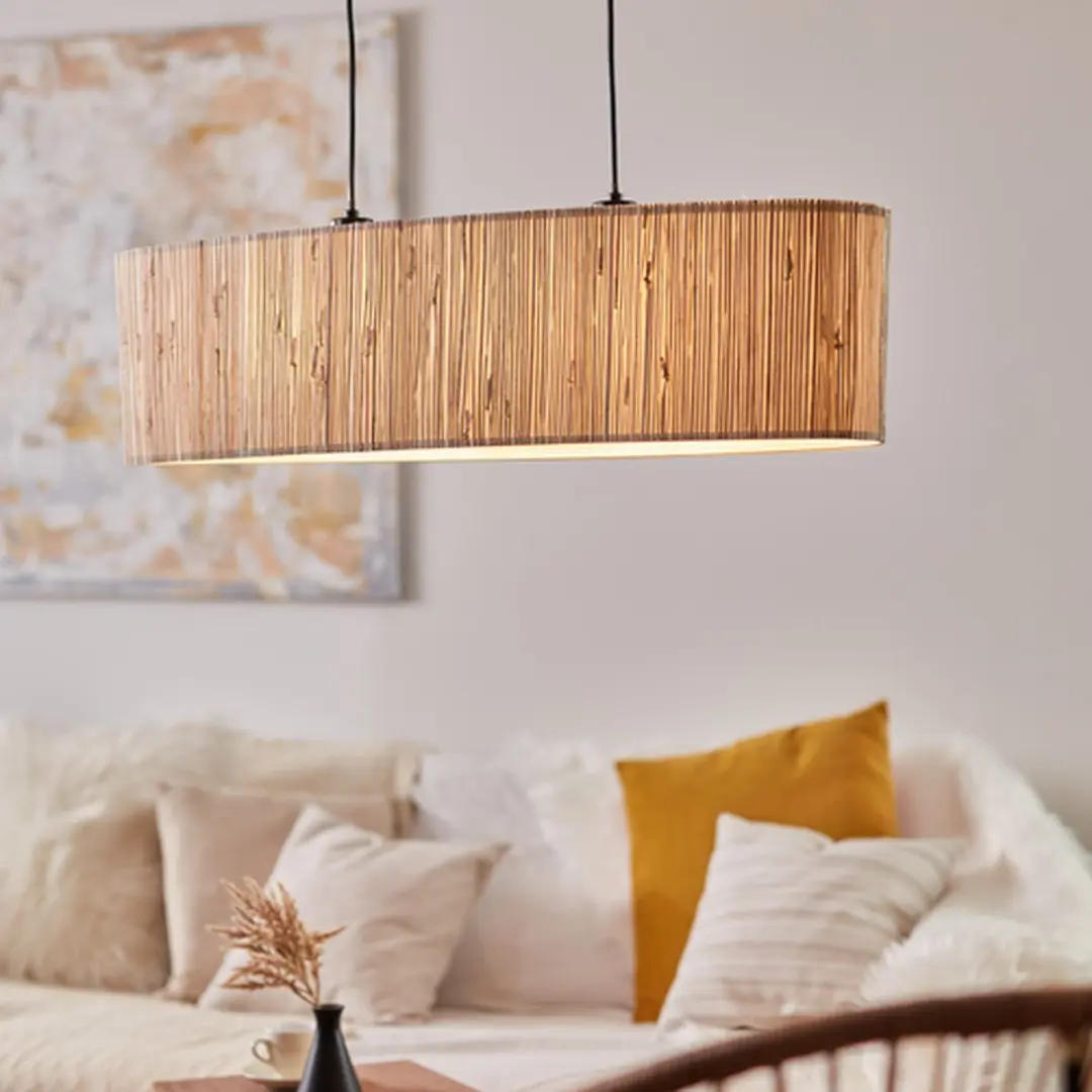 Brilliant Wimea Hanglamp E27 - 2x40W - Zwart/Nature