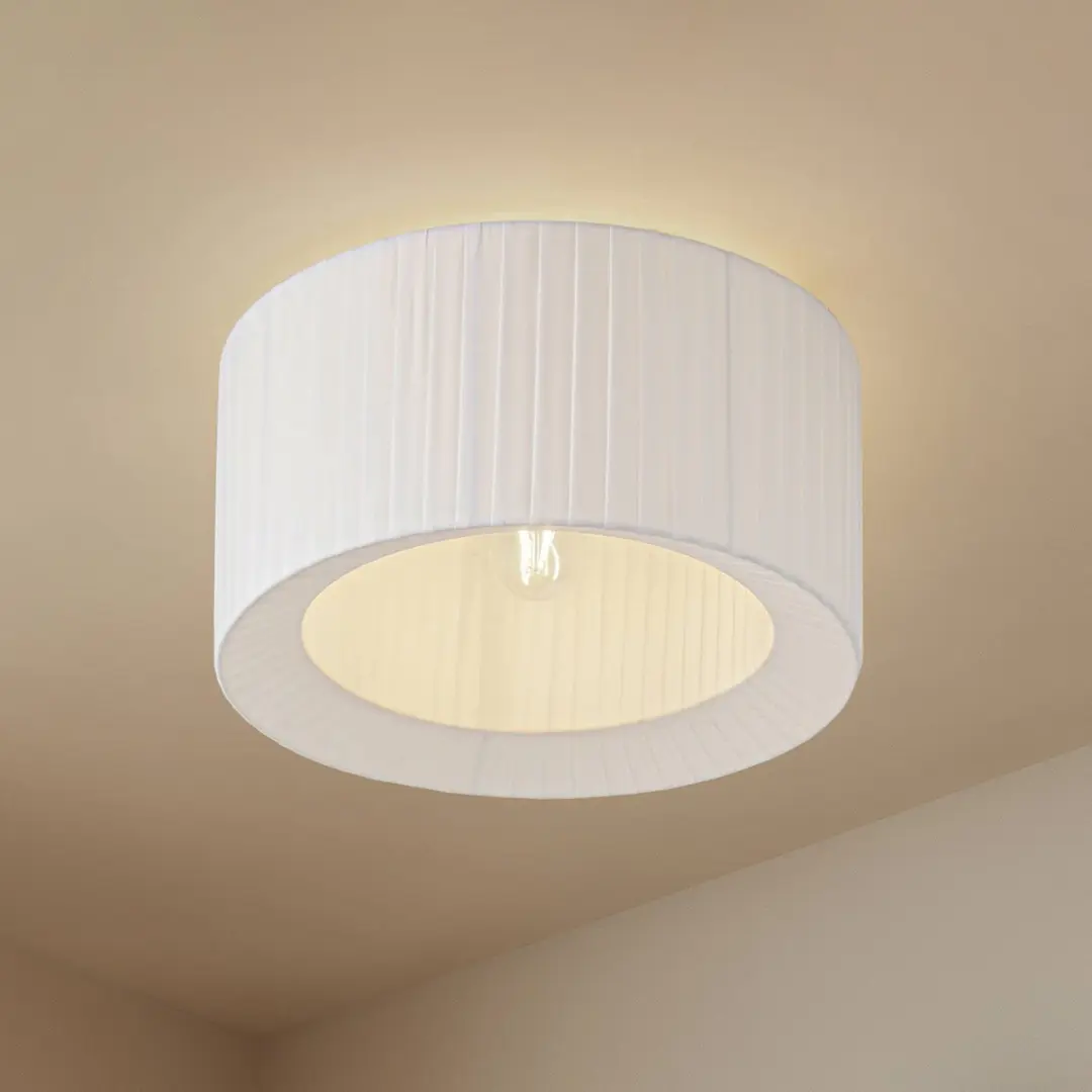 Lindby Plafondlamp Textiel 1 Licht E27 - 40cm - Wit