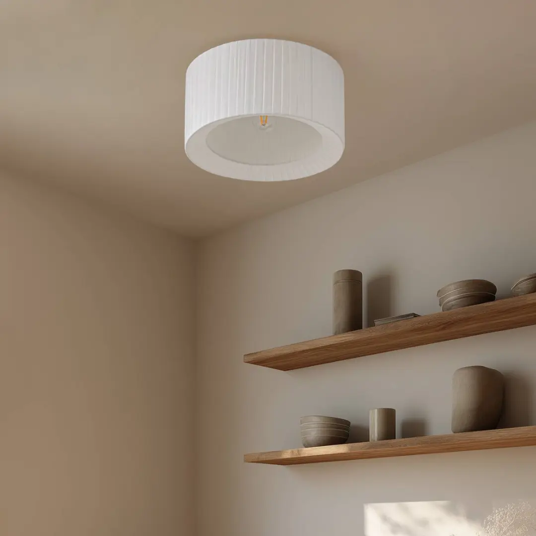 Lindby Plafondlamp Textiel 1 Licht E27 - 40cm - Wit