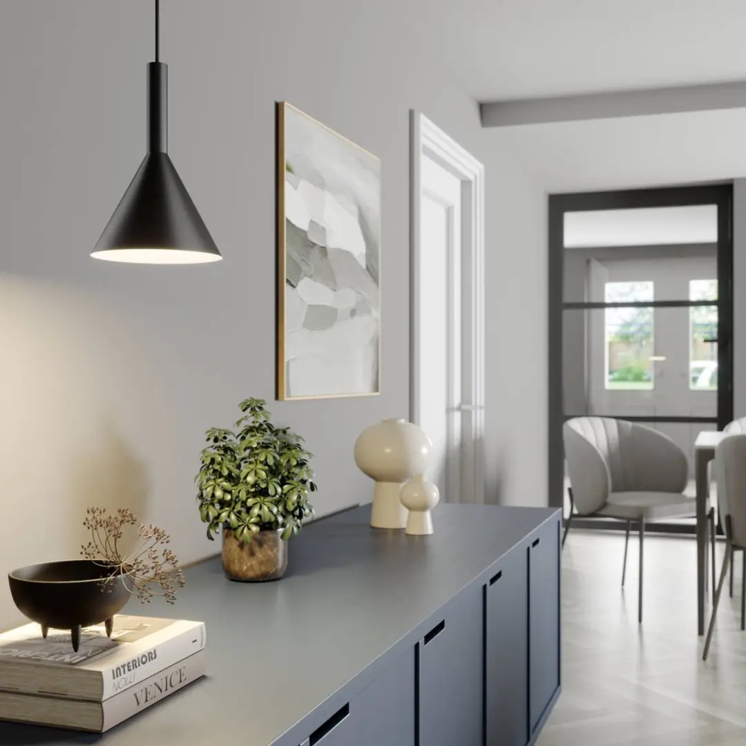 ARCCHIO Hanglamp Staal 1 Licht E27 - 28cm - Zwart/Wit