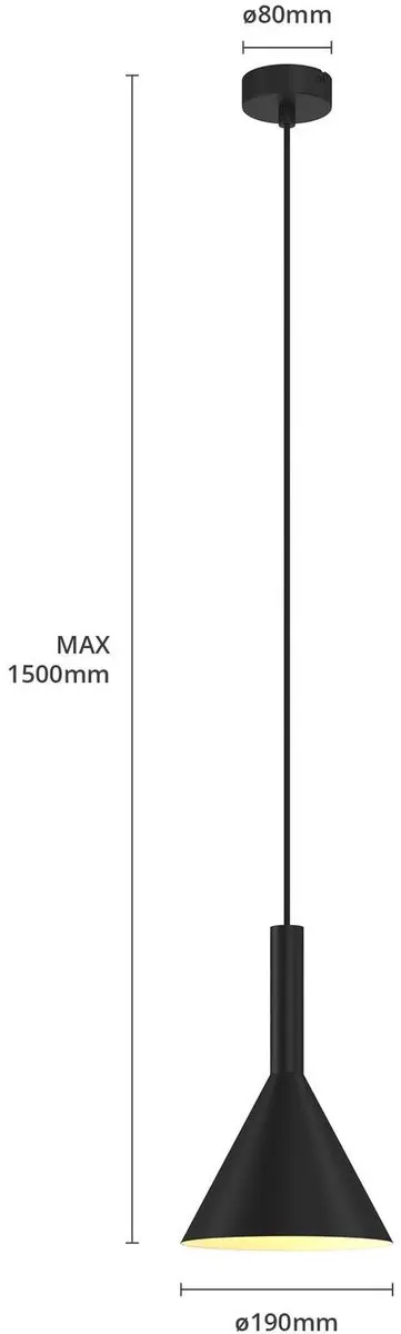 ARCCHIO Hanglamp Staal 1 Licht E27 - 28cm - Zwart/Wit - afbeelding 6 van 6