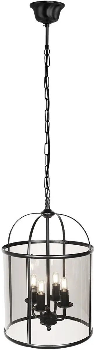 Steinhauer Pimpernel Hanglamp - 4x E14 - Ø25cm - Zwart