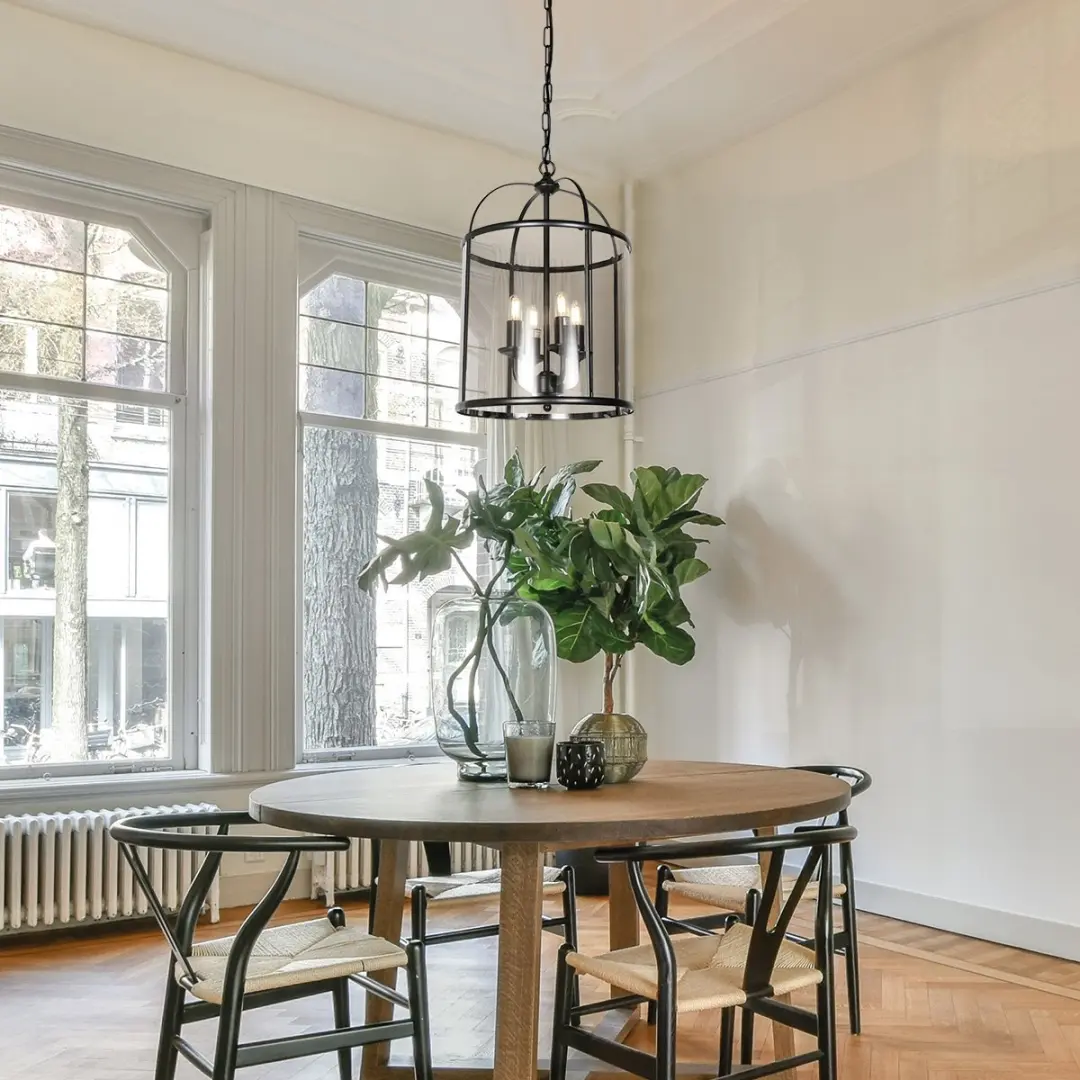 Steinhauer Pimpernel Hanglamp - 4x E14 - Ø25cm - Zwart