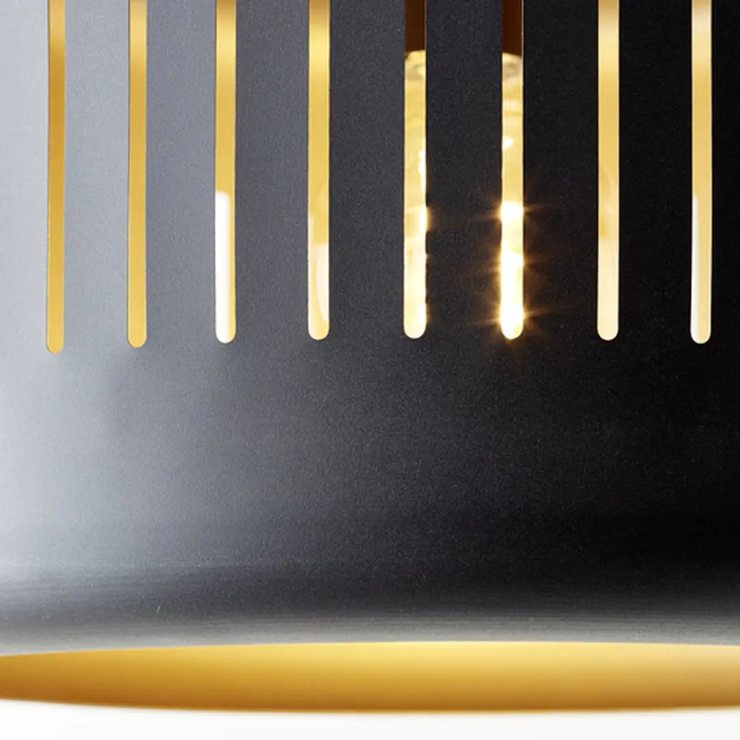Brilliant Tyas Hanglamp E27 - Zwart/Goud