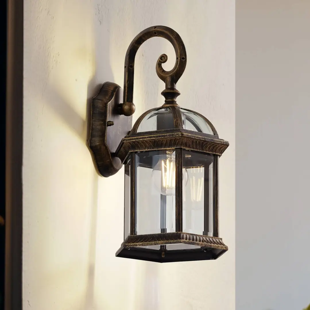 Lindby Wandlamp Buiten Antiek Goud/Zwart