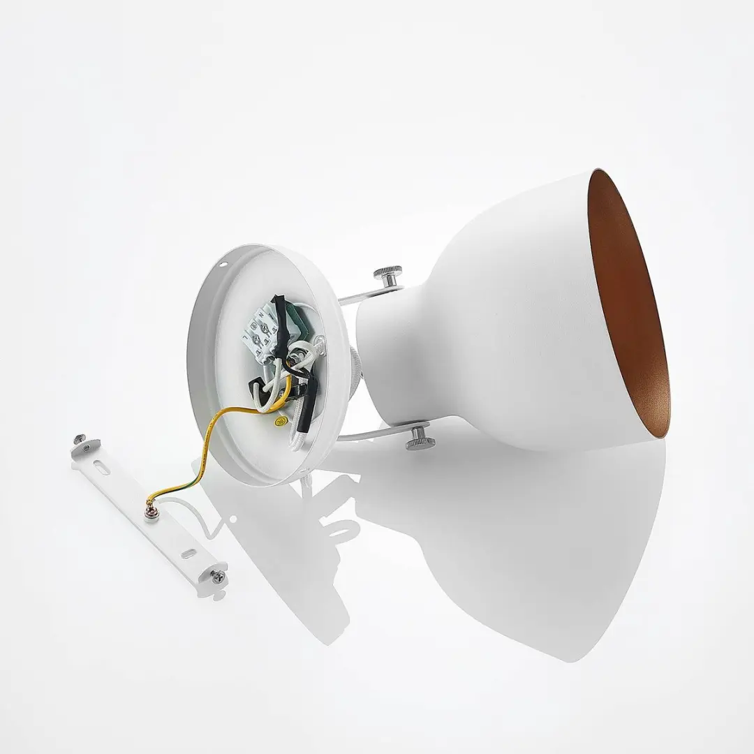 Lindby Wandlamp 1 Licht Staal E27 Wit/Goud