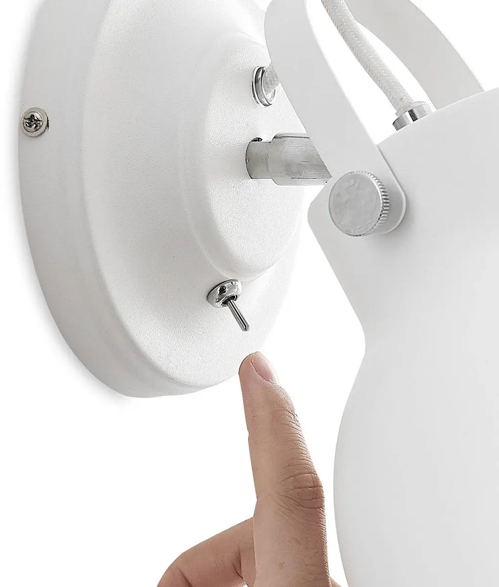 Lindby Wandlamp 1 Licht Staal E27 Wit/Goud