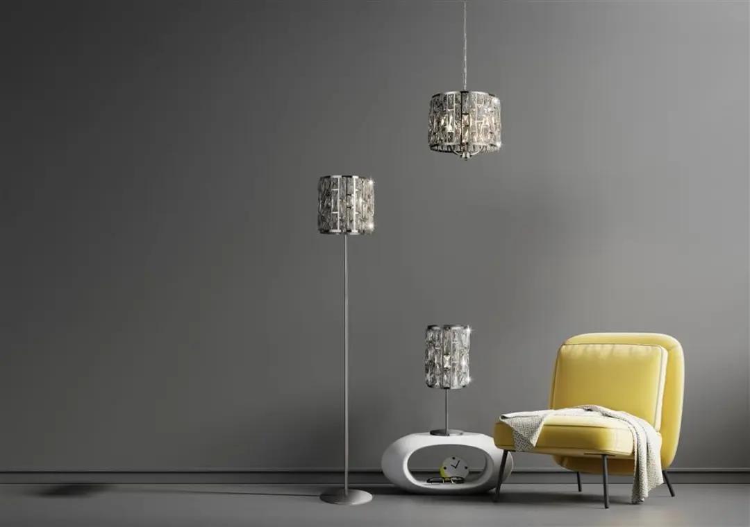 Searchlight Design Bijou Tafellamp - Chroom - Ø19.5cm
