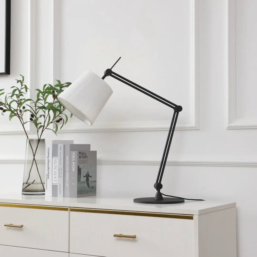 Lucande Tafellamp 1 Licht Metaal - Zwart/Wit